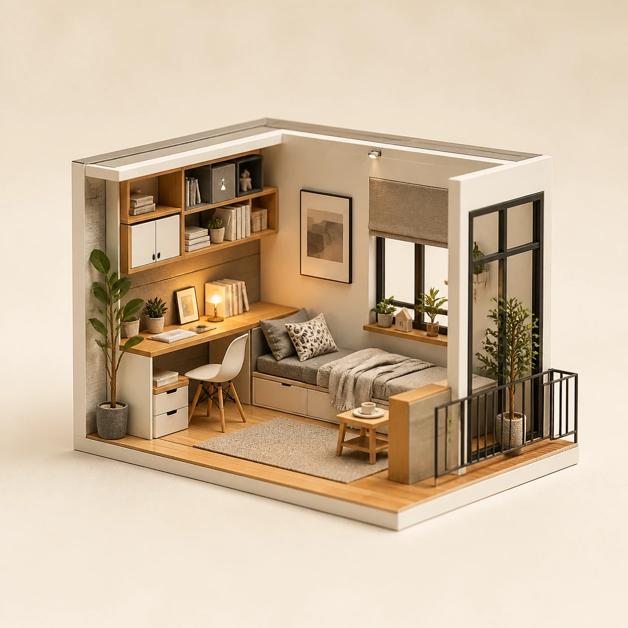Modern Studio Room from the ZHONGYI Miniature House Kits collection