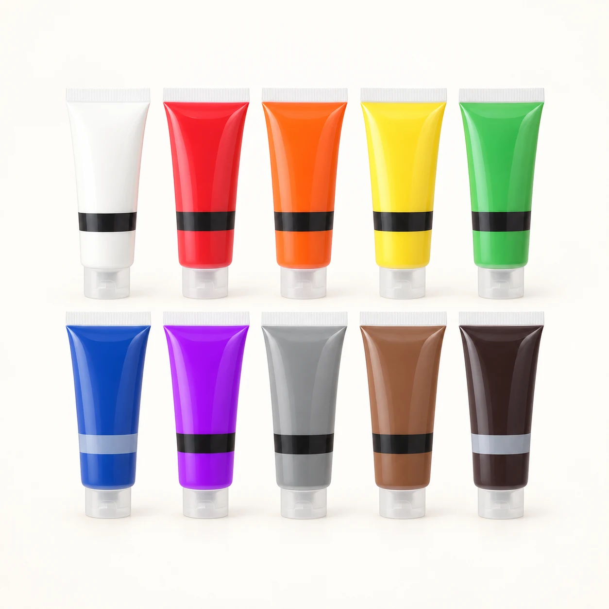 Acrylic Paint Colour Assortment - kit and components