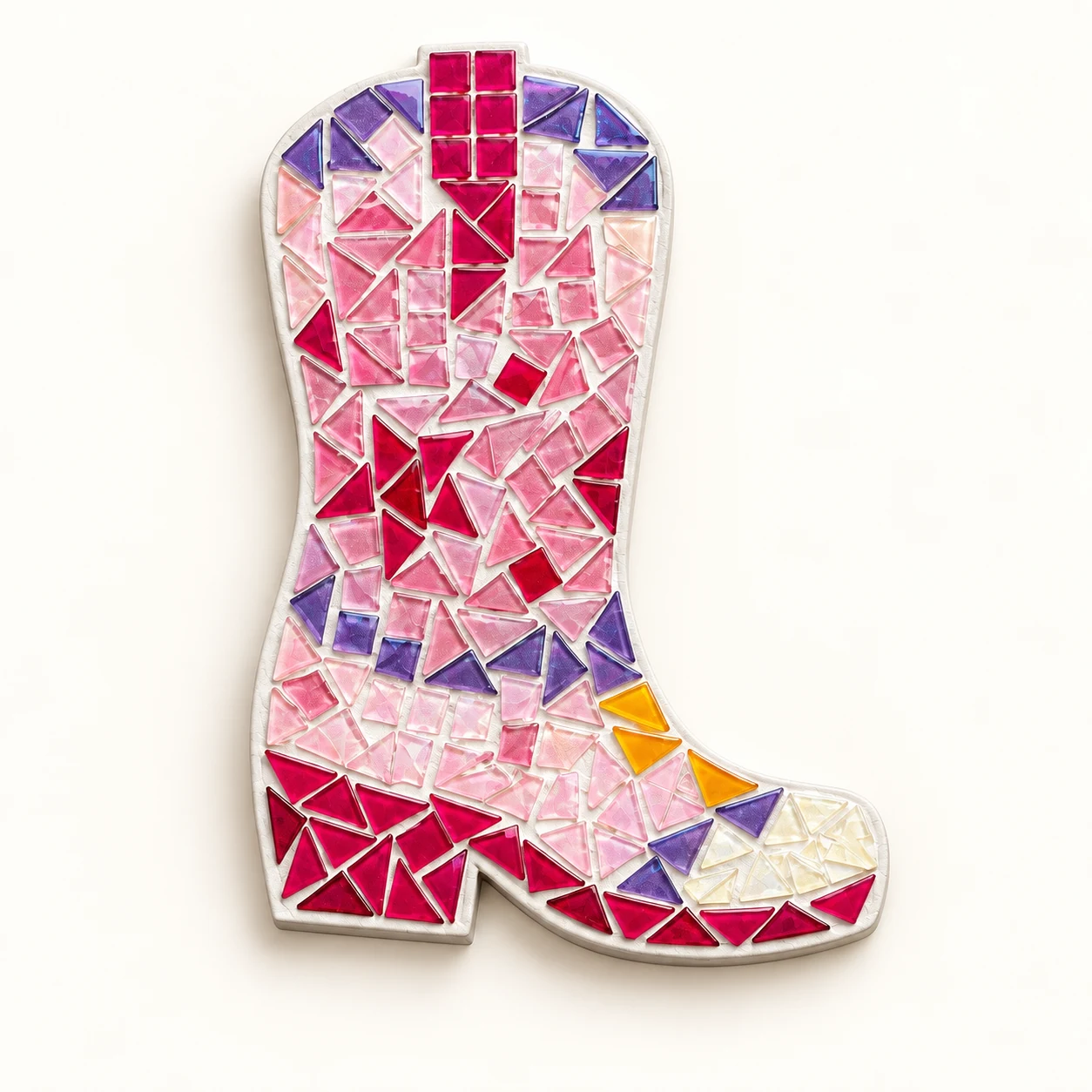Mosaic Decoration Kit - Pink Boot - kit and components