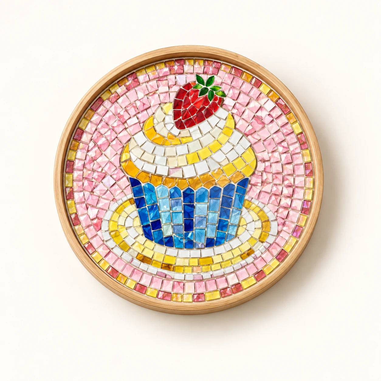 Mosaic Round Tray Kit - Cupcake - kit and components