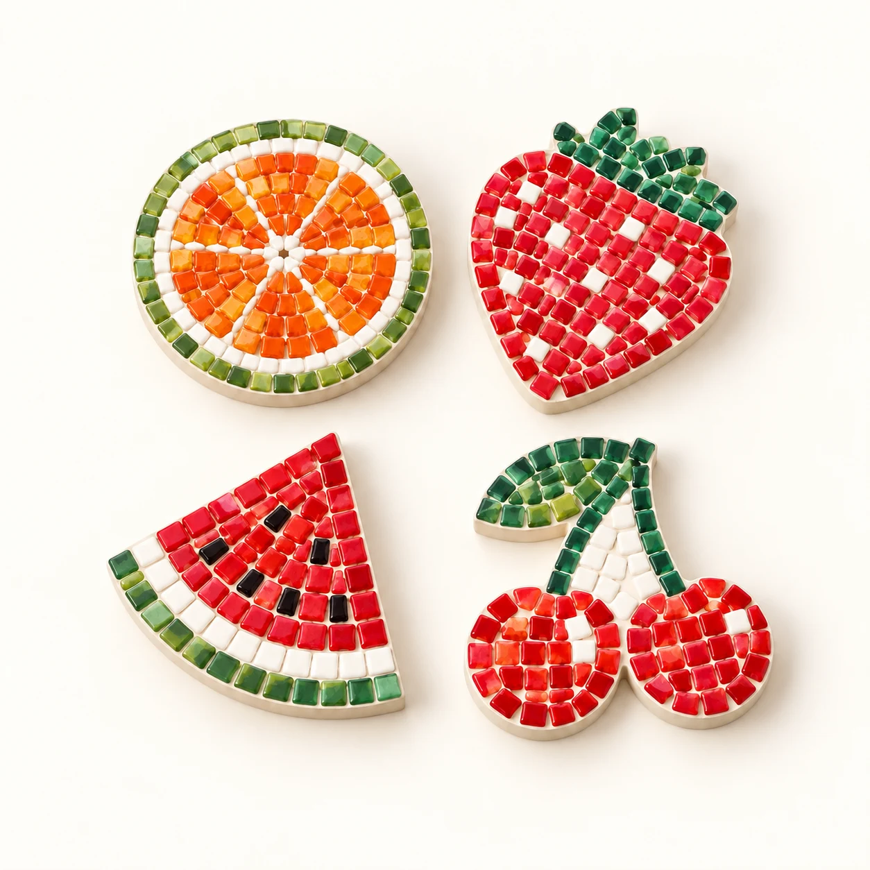 Mosaic Fruit Coaster Kit - kit and components