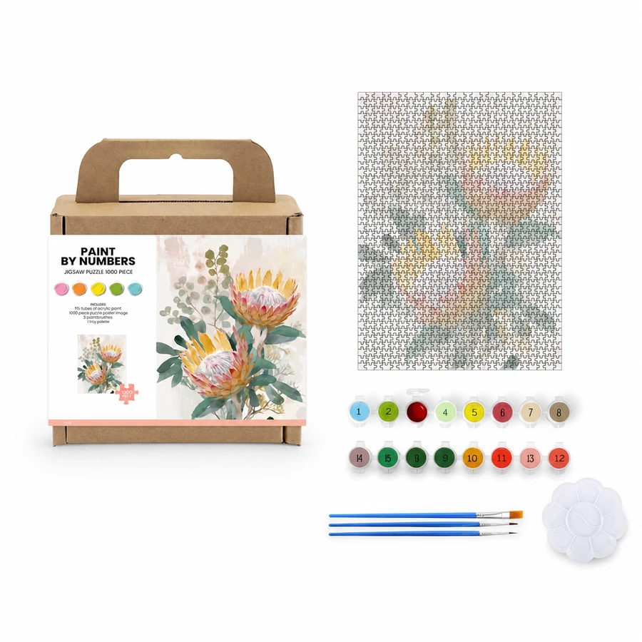 Paint by Number Jigsaw Puzzle - Botanical Bloom from the ZHONGYI Paint by Number Jigsaw Puzzles collection