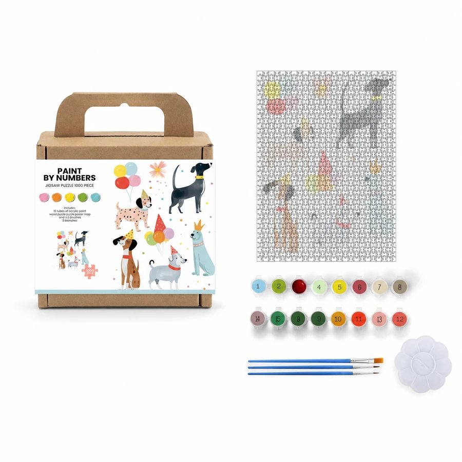 Paint by Number Jigsaw Puzzle - Animal Friends from the ZHONGYI Paint by Number Jigsaw Puzzles collection