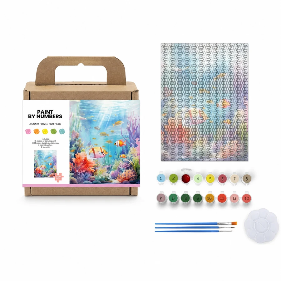 Paint by Number Jigsaw Puzzle - Underwater World from the ZHONGYI Paint by Number Jigsaw Puzzles collection