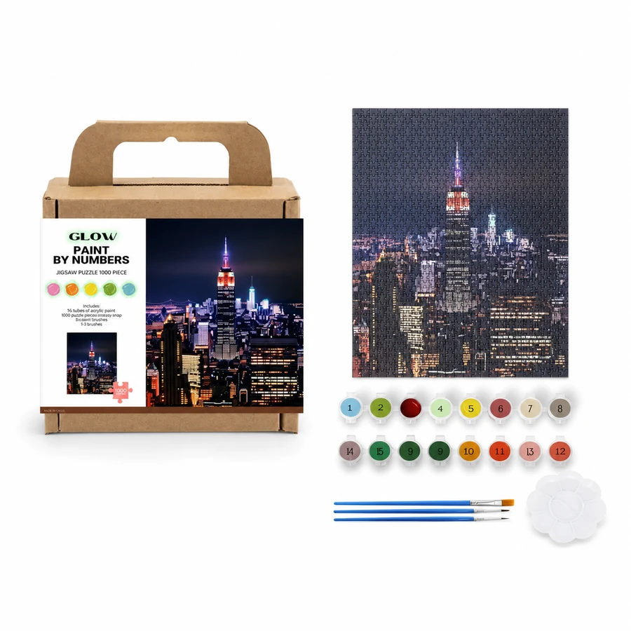 Paint by Number Jigsaw Puzzle - City Lights from the ZHONGYI Paint by Number Jigsaw Puzzles collection
