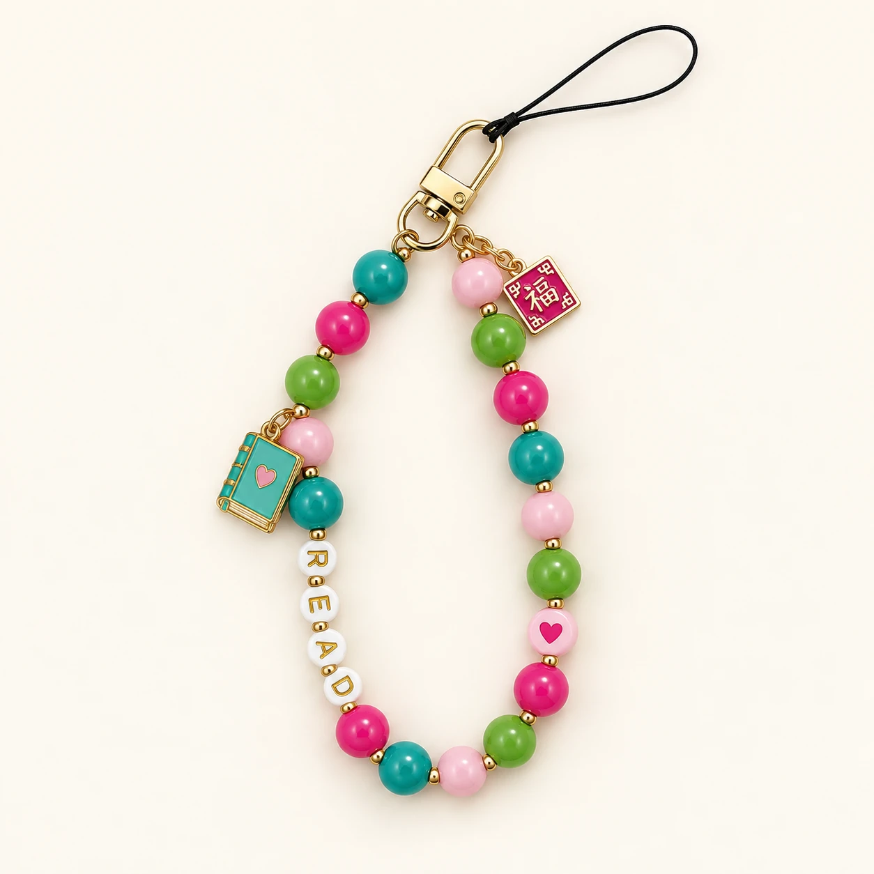 Colour Letter Charm Phone Chain from the ZHONGYI Phone Chains collection