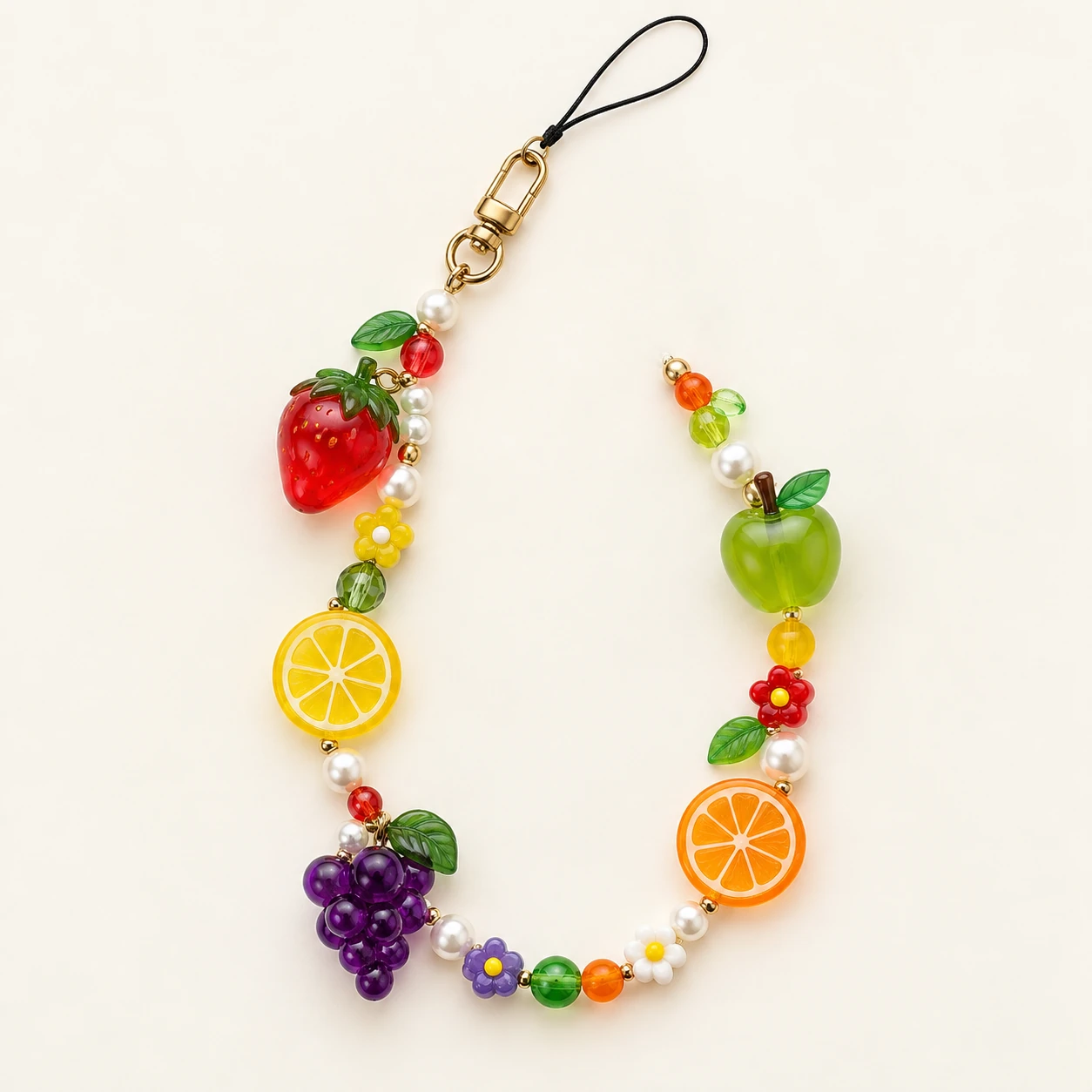 Fruit Charm Bead Phone Chain from the ZHONGYI Phone Chains collection