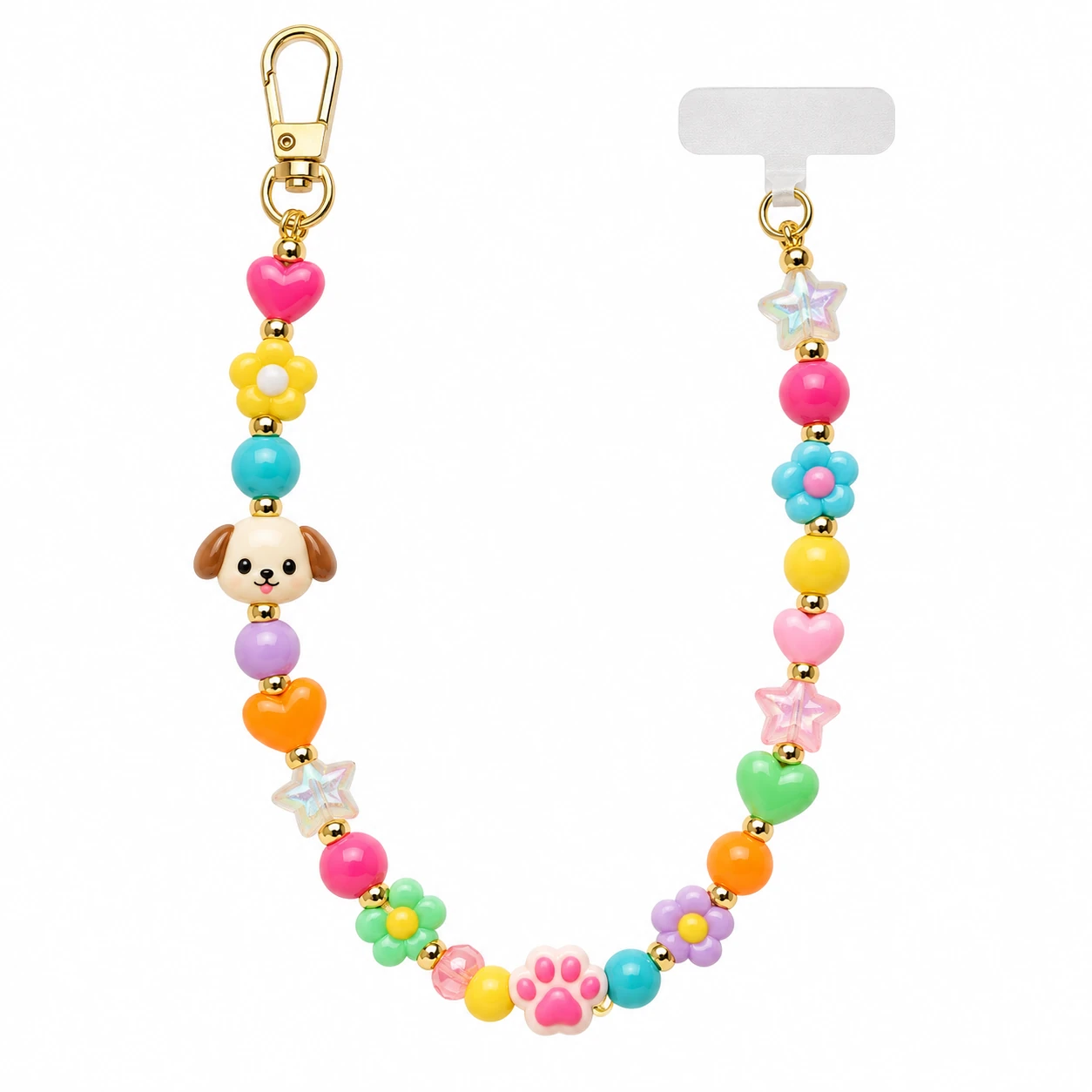 Puppy and Paw Bead Phone Chain from the ZHONGYI Phone Chains collection