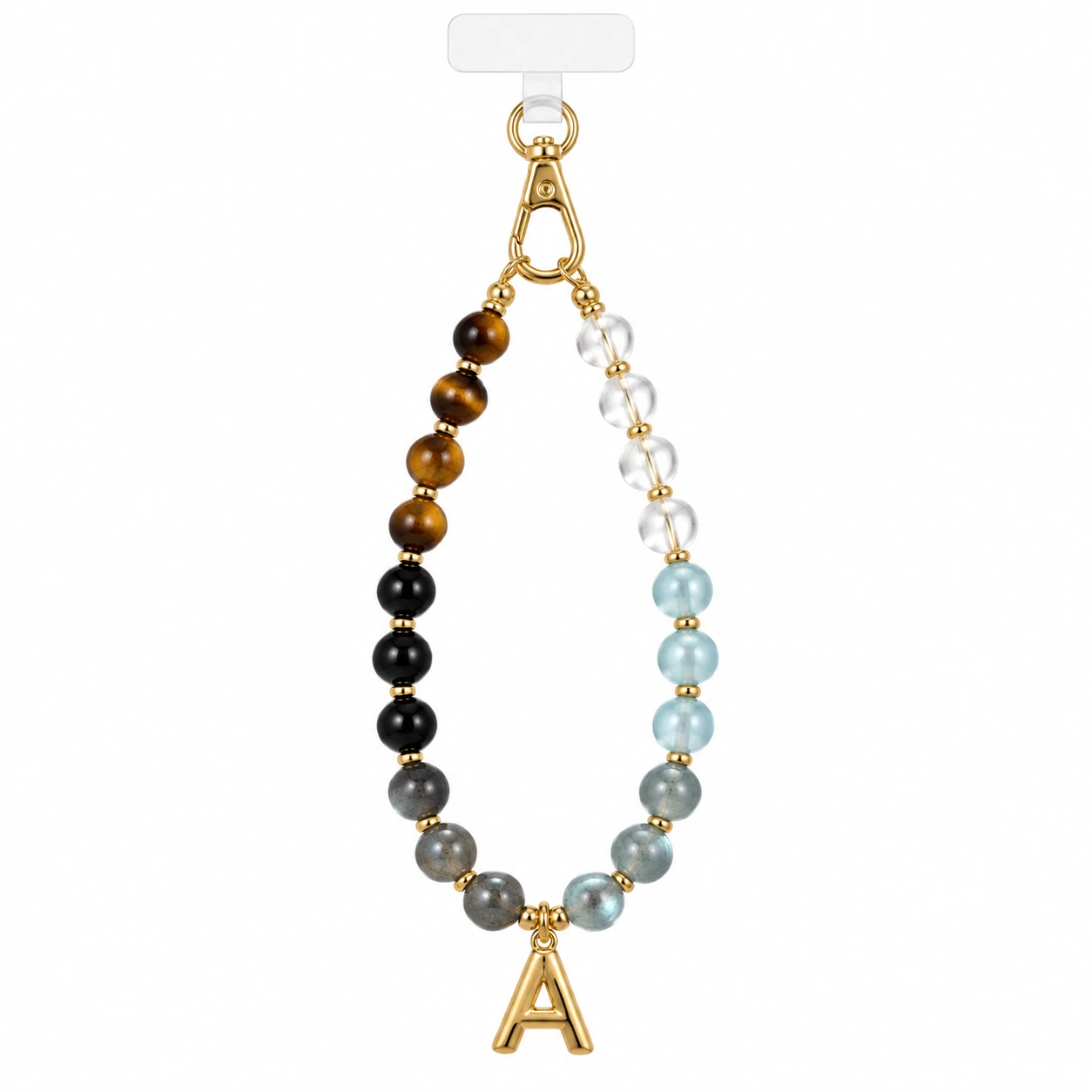 Initial Stone Bead Phone Chain from the ZHONGYI Phone Chains collection