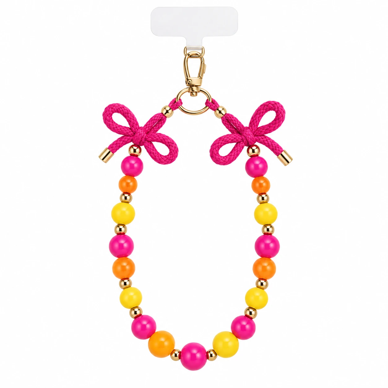 Fuchsia Bow Bead Phone Chain from the ZHONGYI Phone Chains collection