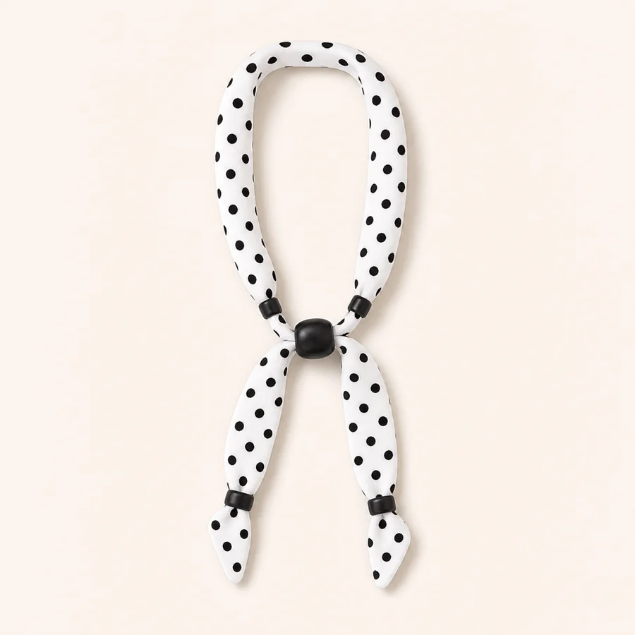 Black Polka Dot Bow Hair Accessory from the ZHONGYI Polka Dot Accessories collection
