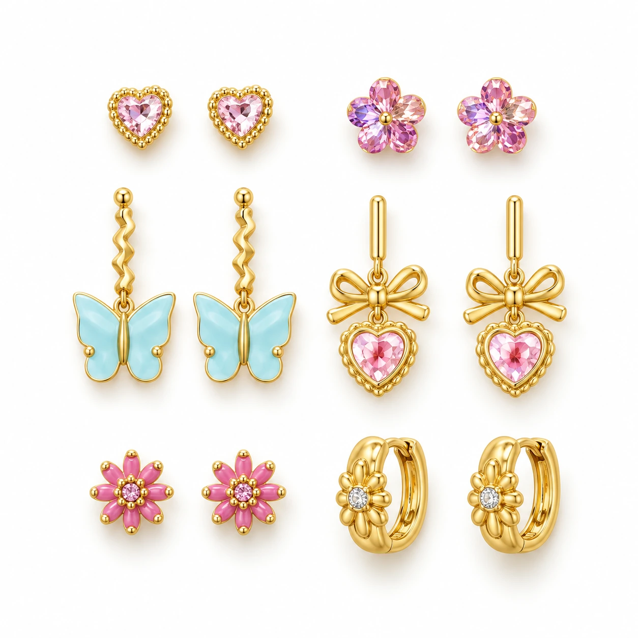 Floral and Butterfly Earring Set from the ZHONGYI Spring Gifts Collection