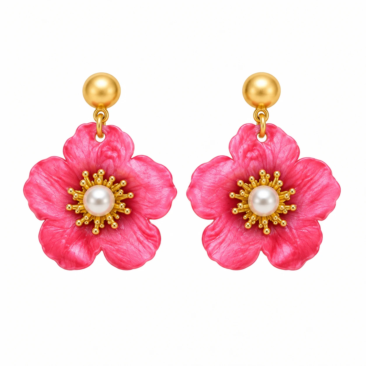 Pink Flower Drop Earrings from the ZHONGYI Spring Gifts Collection
