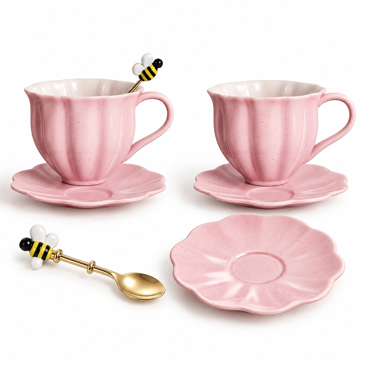 Pink Teacup and Saucer Set from the ZHONGYI Spring Gifts Collection