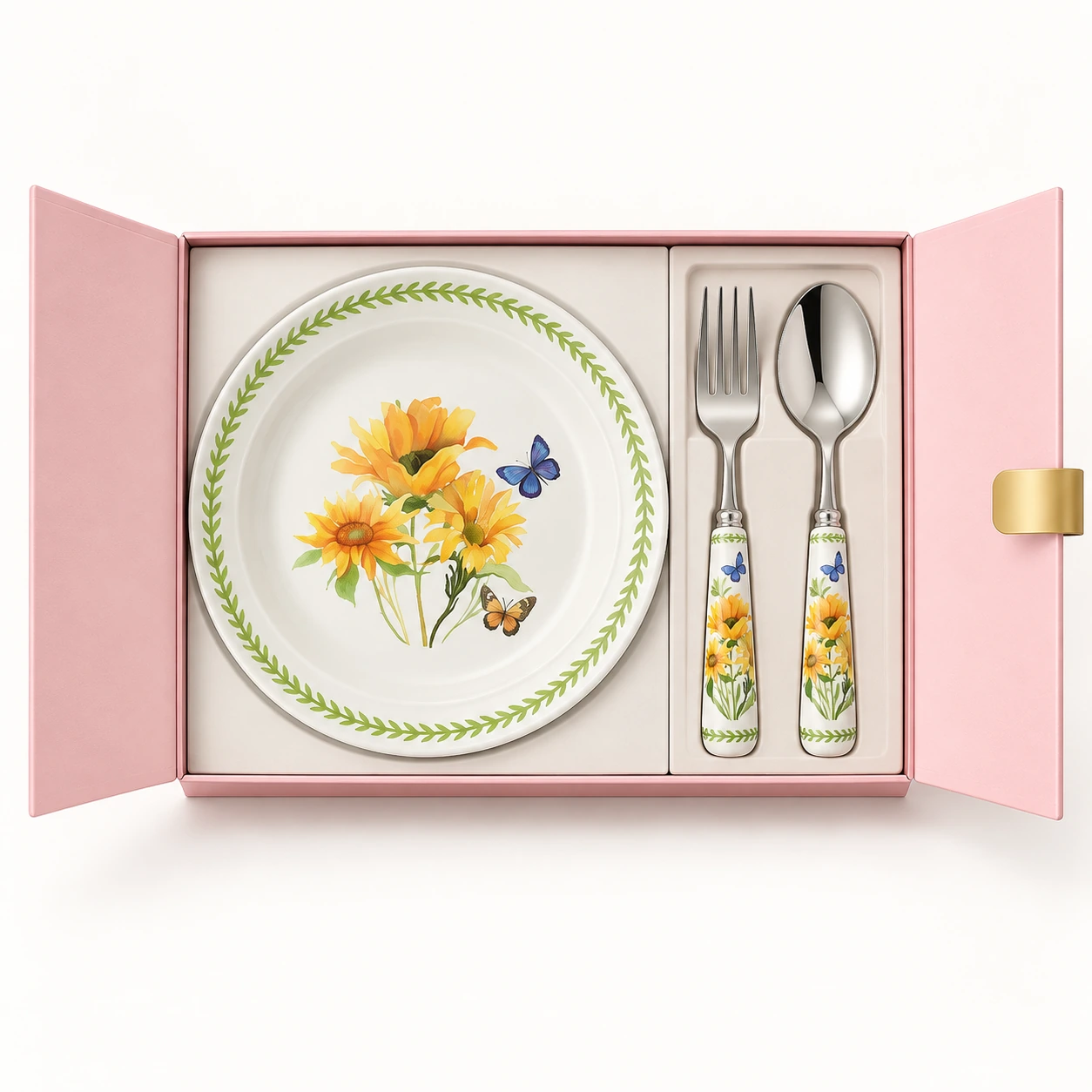 Botanical Plate and Cutlery Gift Set from the ZHONGYI Spring Gifts Collection