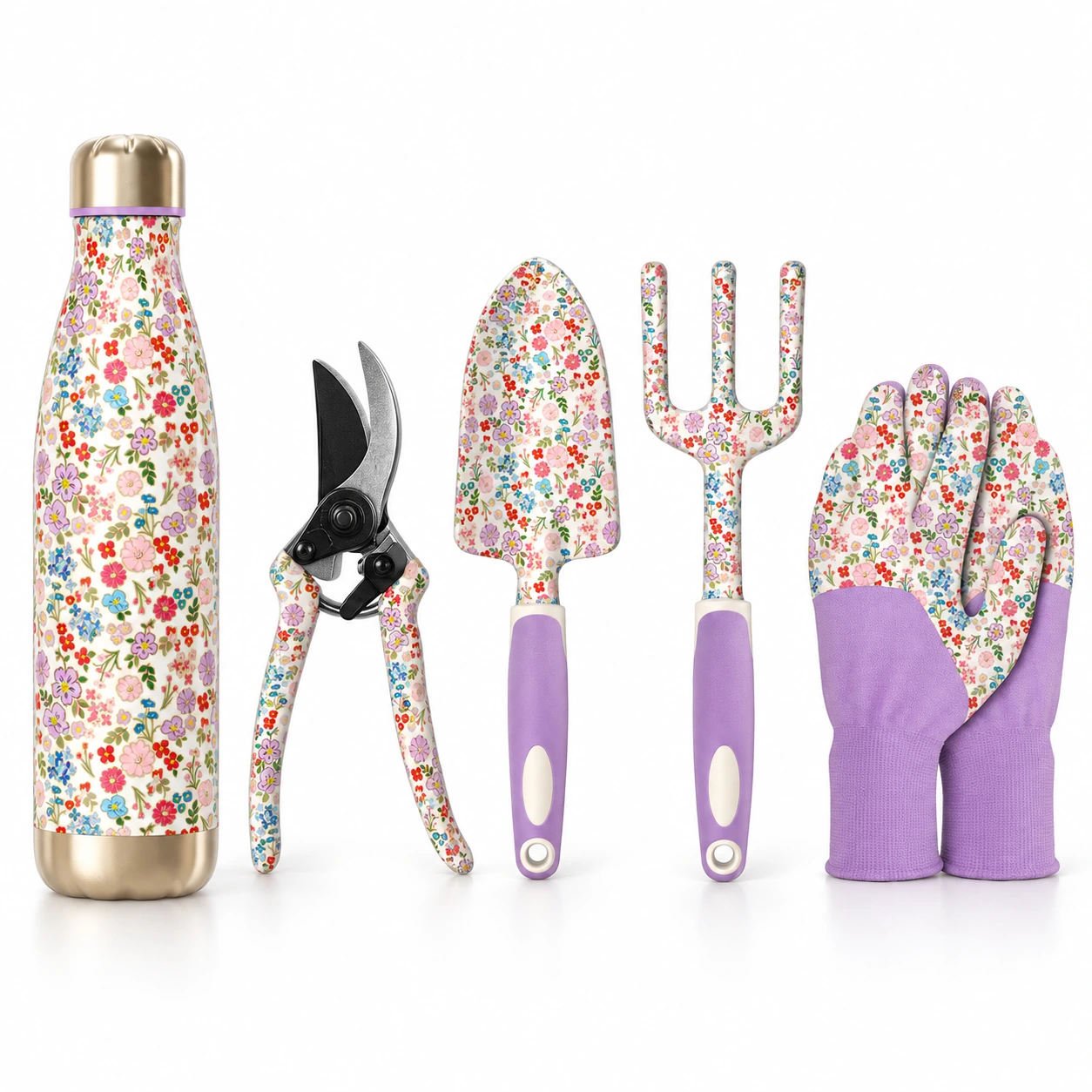 Floral Water Bottle and Tool Set from the ZHONGYI Spring Gifts Collection