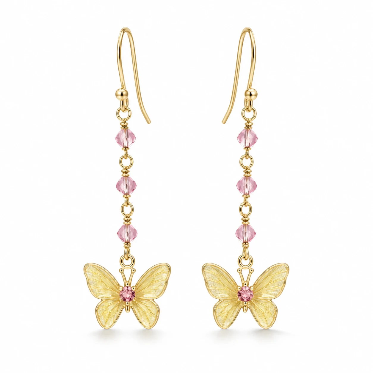 Butterfly Crystal Chain Drop Earrings from the ZHONGYI Spring & Summer Jewelry collection