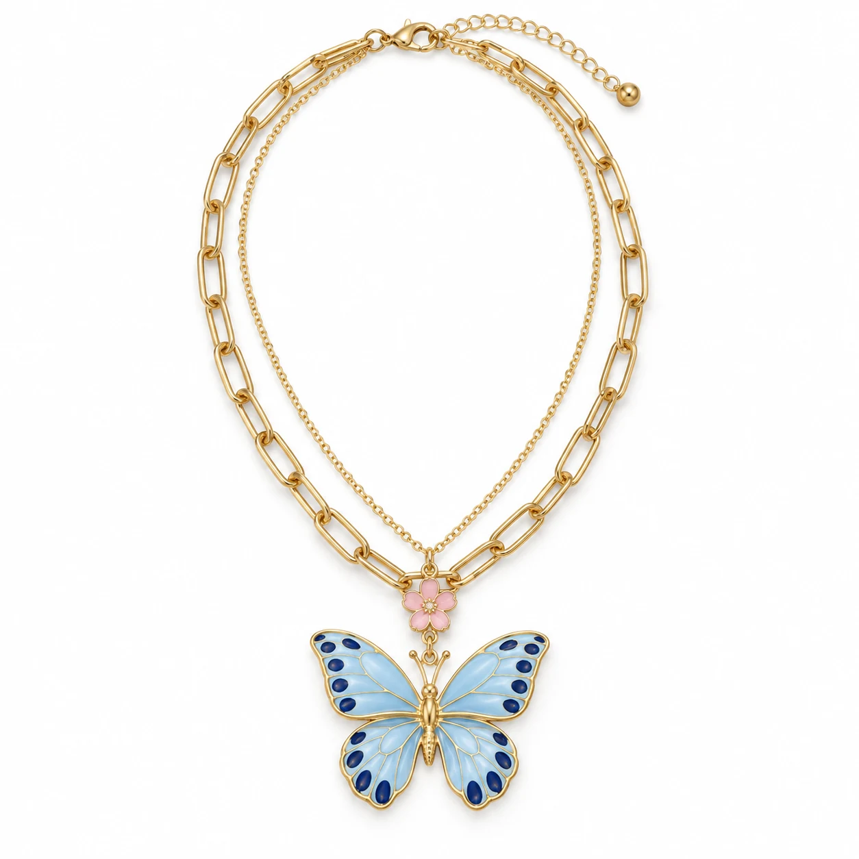 Blue Butterfly Layered Necklace from the ZHONGYI Spring & Summer Jewelry collection