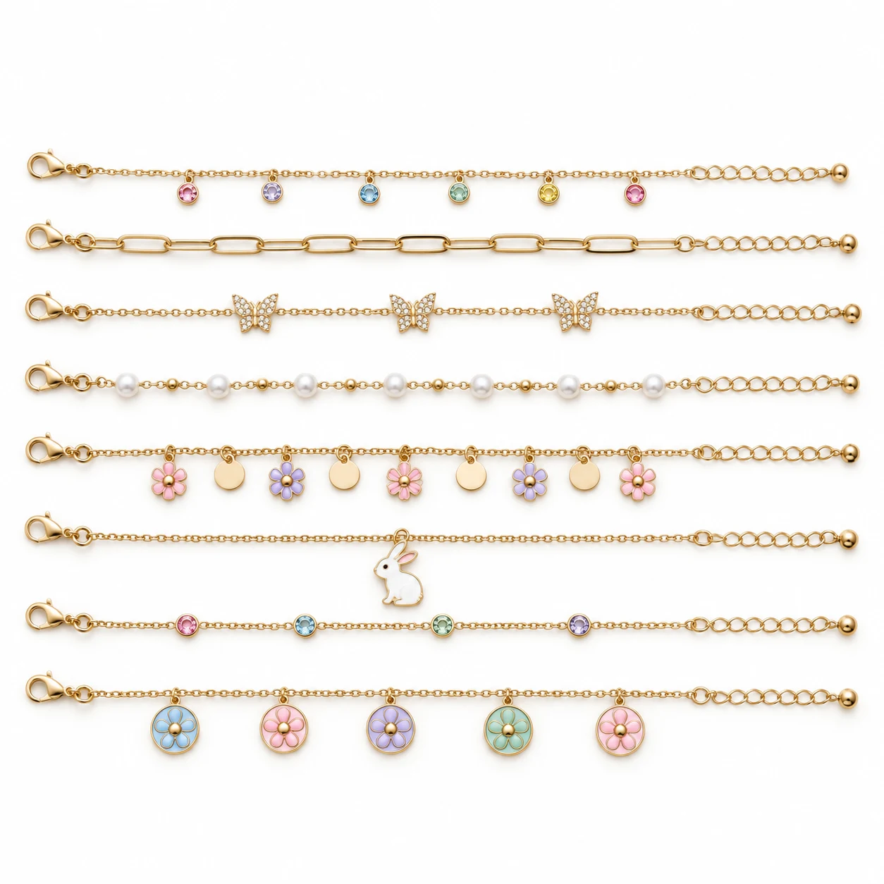 Pastel Charm Bracelet Set from the ZHONGYI Spring & Summer Jewelry collection