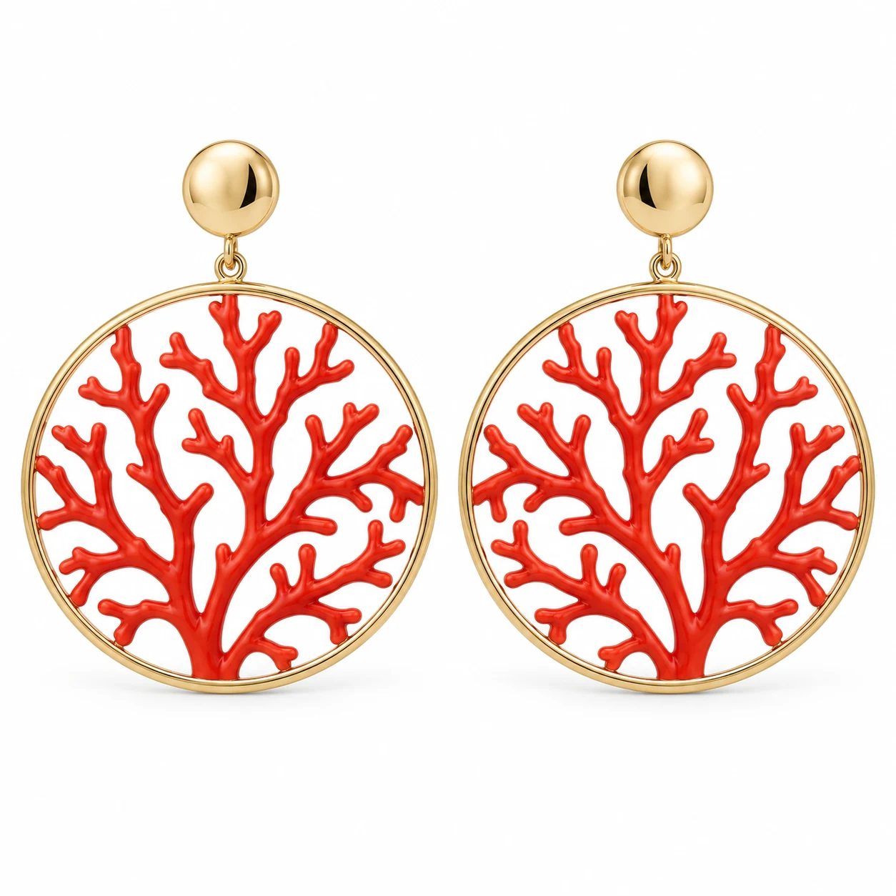 Coral Reef Round Drop Earrings from the ZHONGYI Spring & Summer Jewelry collection