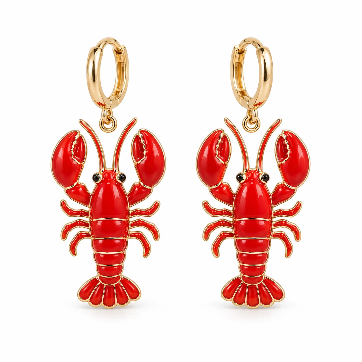 Red Lobster Hoop Earrings from the ZHONGYI Spring & Summer Jewelry collection