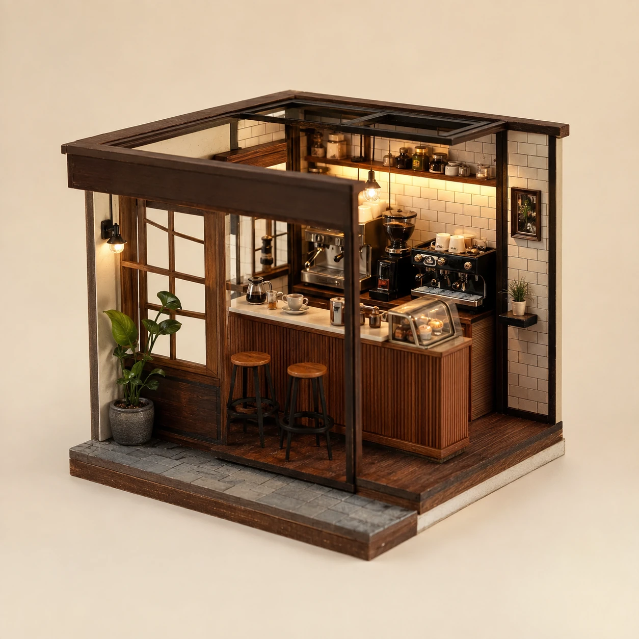 Urban Cafe Room from the ZHONGYI Miniature House Kits collection