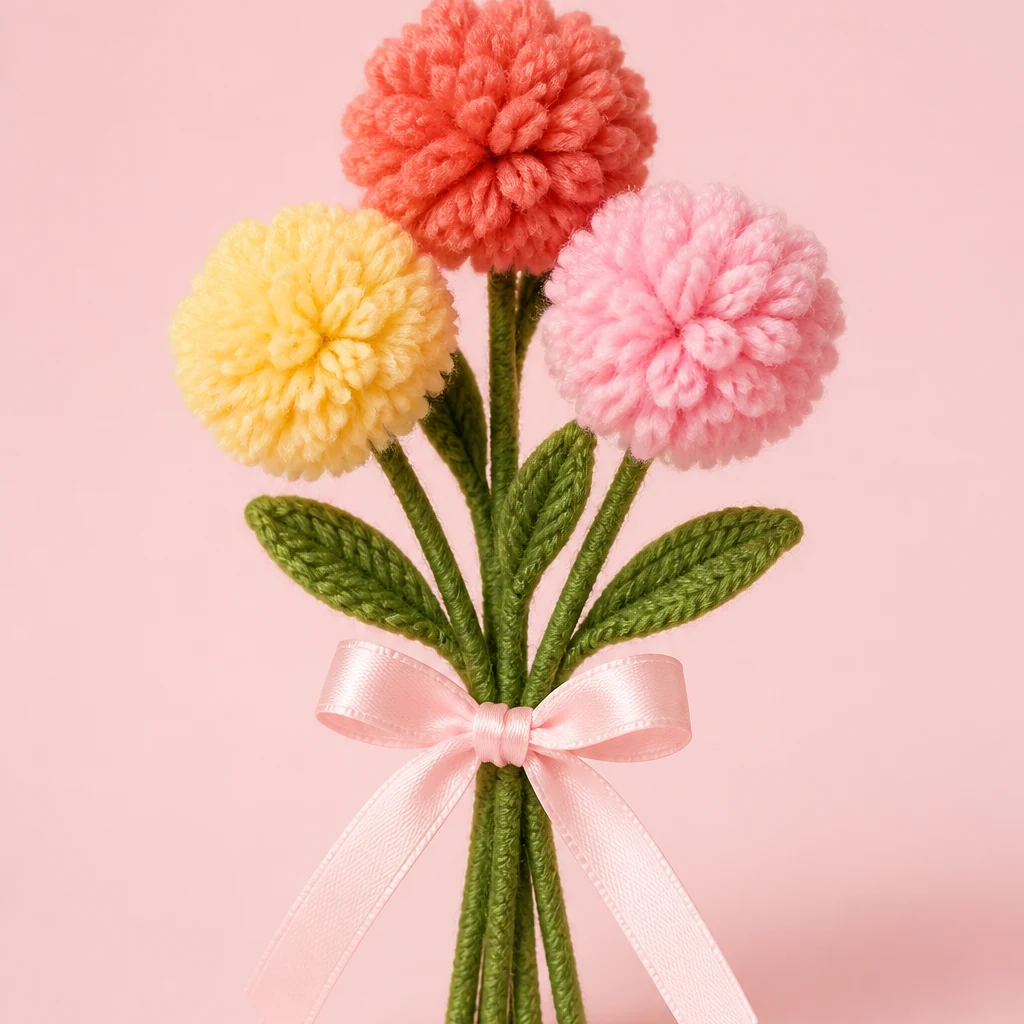 Bouquet Pom-Pom DIY Kit from the ZHONGYI Yarn & Knitting Kits collection
