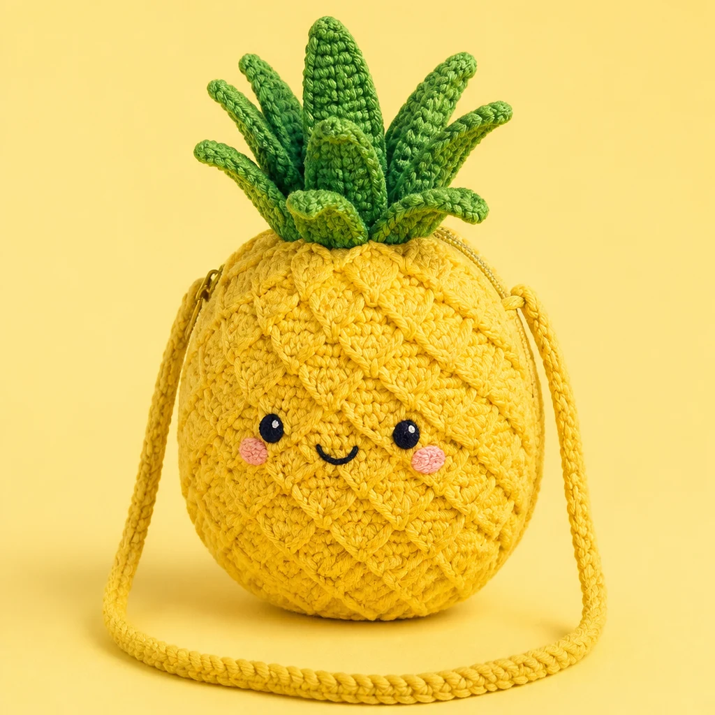 Pineapple Yarn Fruit Bag Kit from the ZHONGYI Yarn & Knitting Kits collection