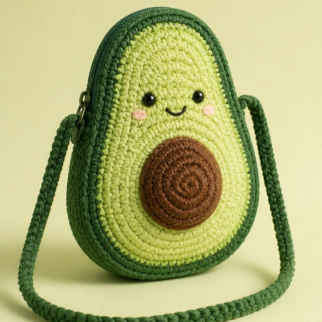 Avocado Yarn Fruit Bag Kit from the ZHONGYI Yarn & Knitting Kits collection