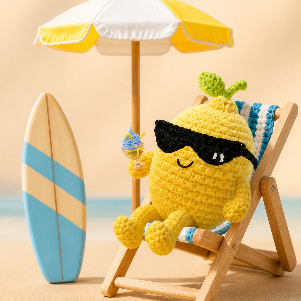 Vacation Lemon Crochet DIY Kit from the ZHONGYI Yarn & Knitting Kits collection