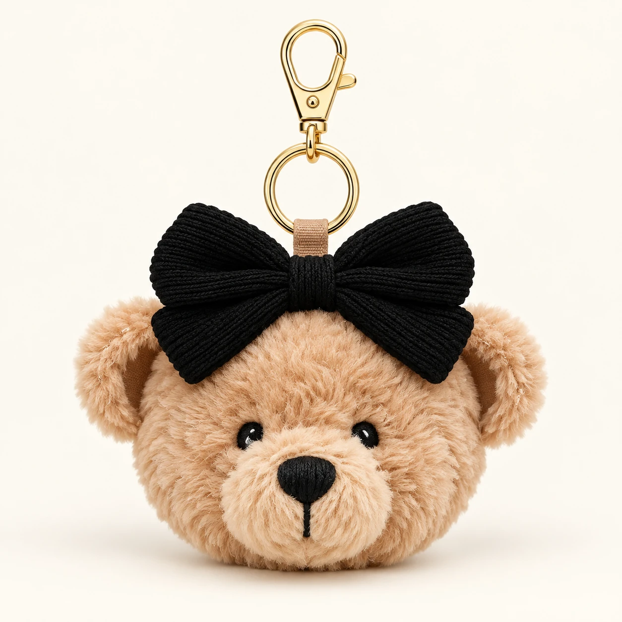 Teddy Bear Plush Bow Zip Coin Purse Keychain from the ZHONGYI Zero Wallet Keychains collection