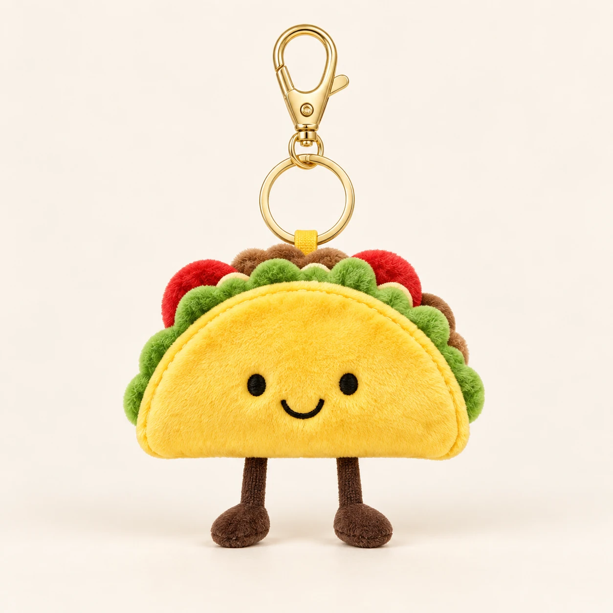 Taco Plush Zip Coin Purse Keychain from the ZHONGYI Zero Wallet Keychains collection