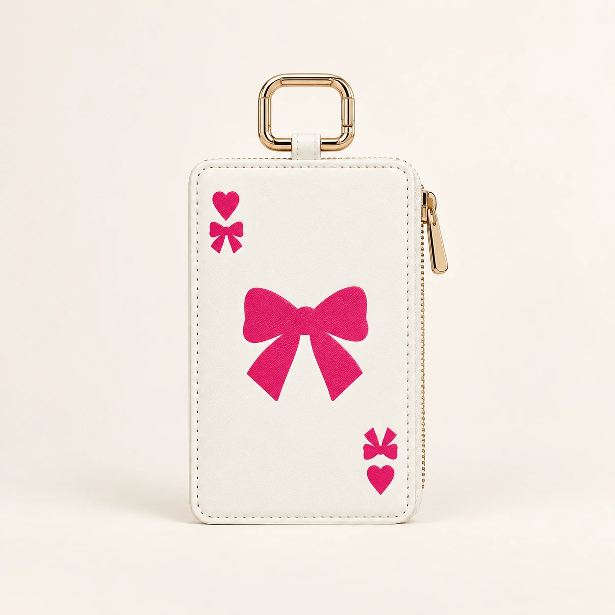 Pink Bow Card Wallet Keychain from the ZHONGYI Zero Wallet Keychains collection